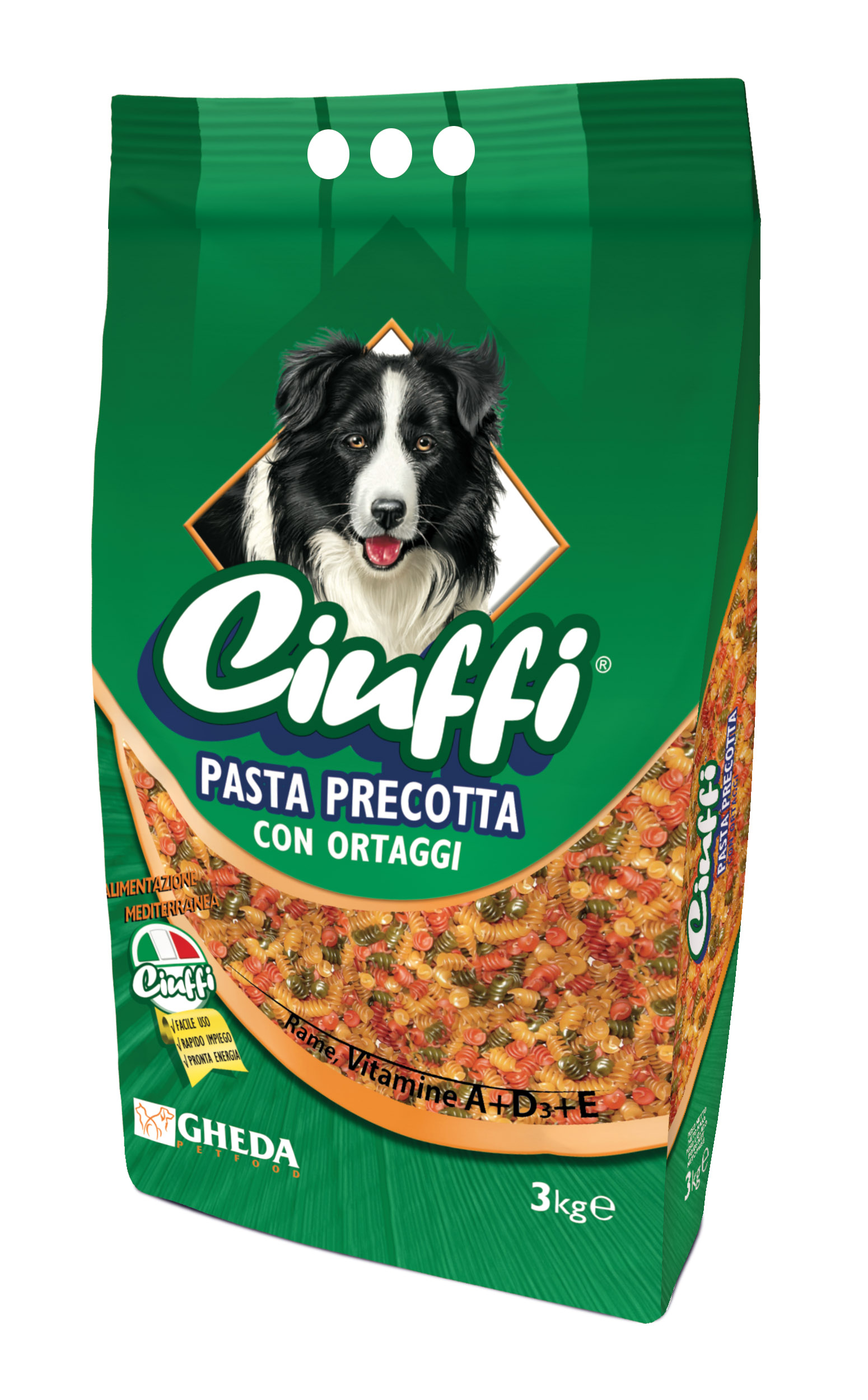 Pasta Per Cani Precotta Con Ortaggi Ciuffi kg 3